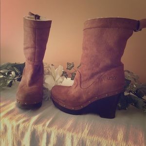 UGG boots, wooden heel